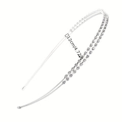 Rhinestone Double Row Hair Hoop Headwear Faux Pearl Headband