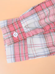  Plaid Button Up Long Sleeve Blouse