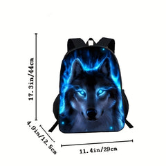 Kids' 3D Wolf Backpack - Casual School Bag for Boys
