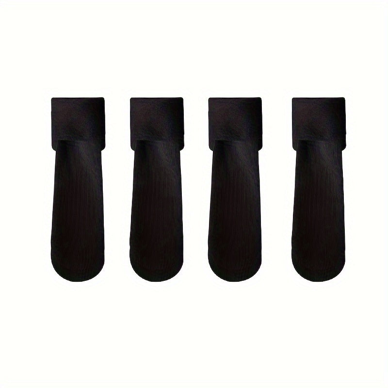 8 Pairs Striped Velvet Thick Warm Sleeping Crew Socks