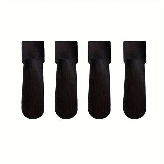 8 Pairs Striped Velvet Thick Warm Sleeping Crew Socks
