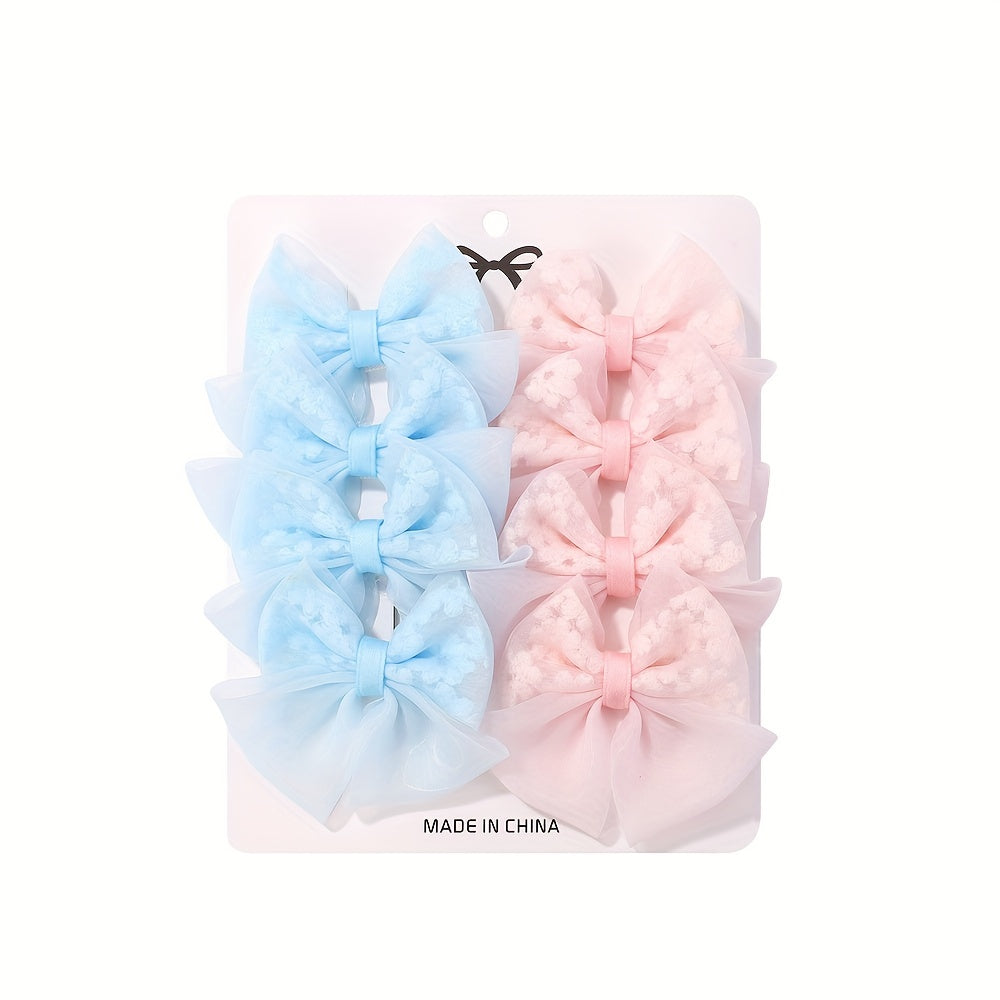 8pcs Baby Girls Bow Hair Clip Party Hair Accessories Sets
