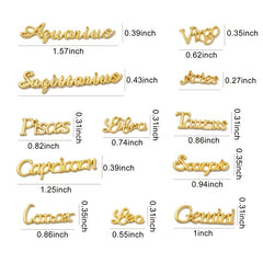 12 Constellation Charms Set Word Nail Charms For Nail Art Decoration