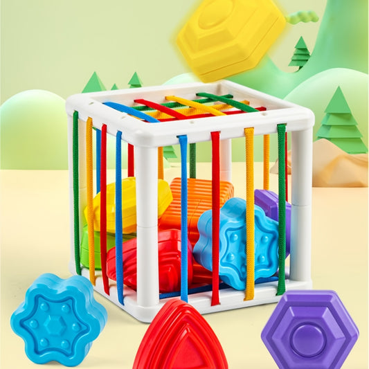 Shape Sorter Cube Toy for Kids - Motor Skills Training