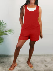 Casual High Waist Sleeveless Pocket Jumpsuit