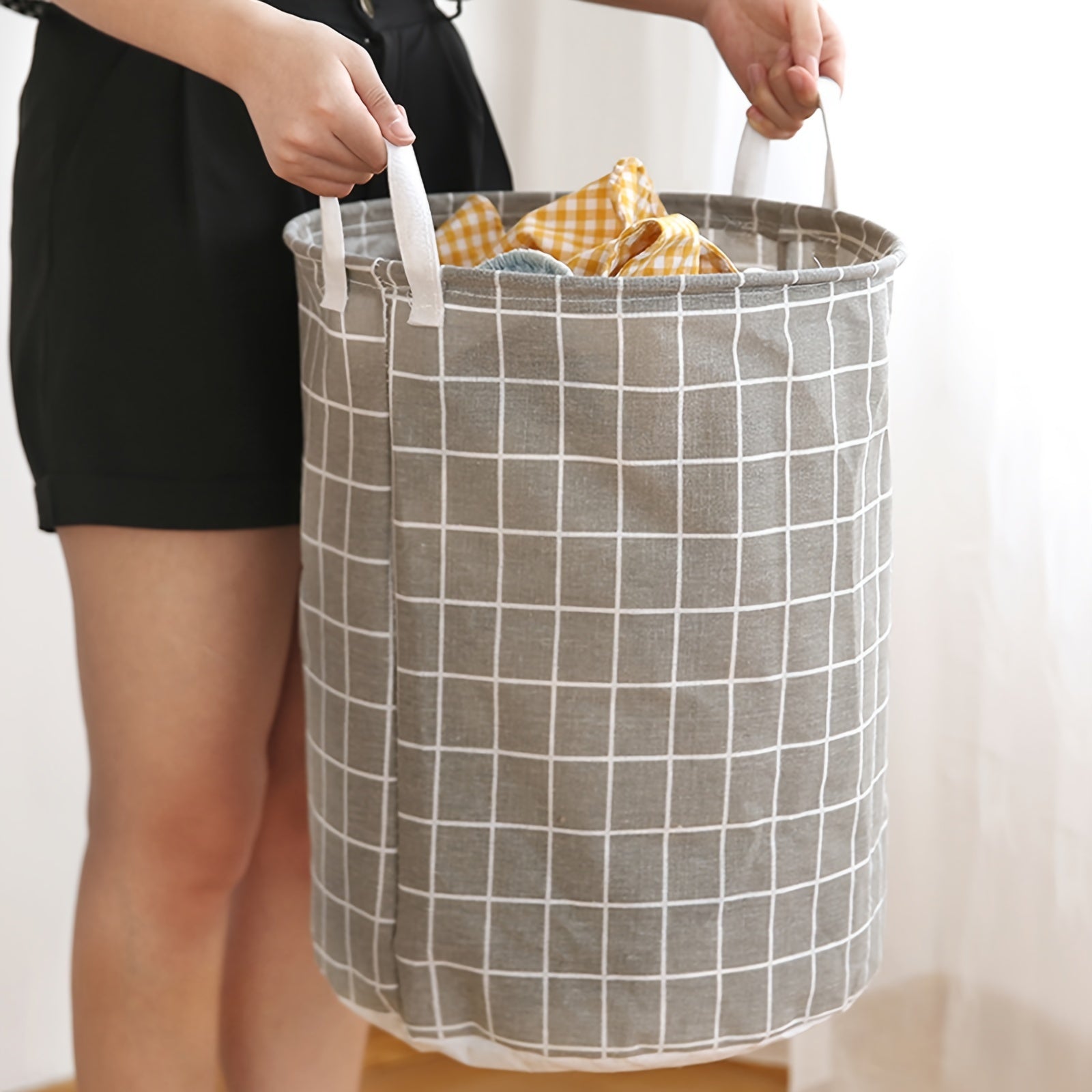 Portable Waterproof Laundry Basket With Handle