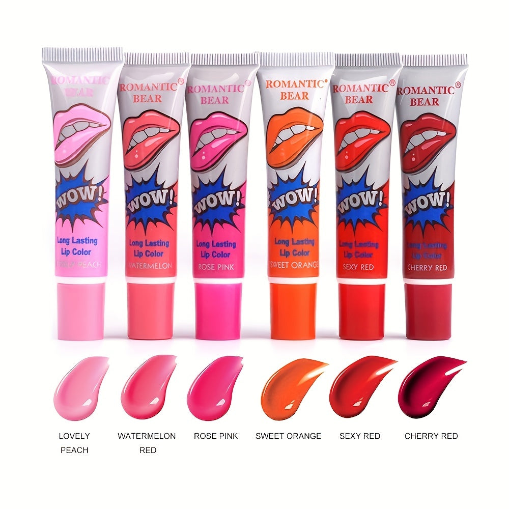 Tear Off Liquid Lipstick Long Lasting Lip Gloss 6 Colors