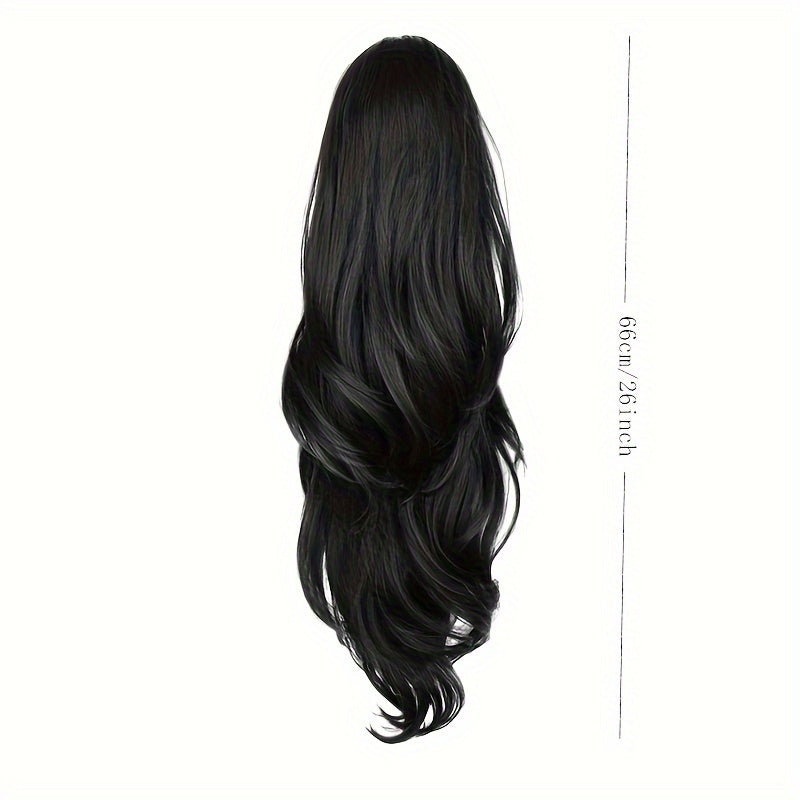 Water Wave Ponytail Extension 66 cm Synthetic Hair Clip-in