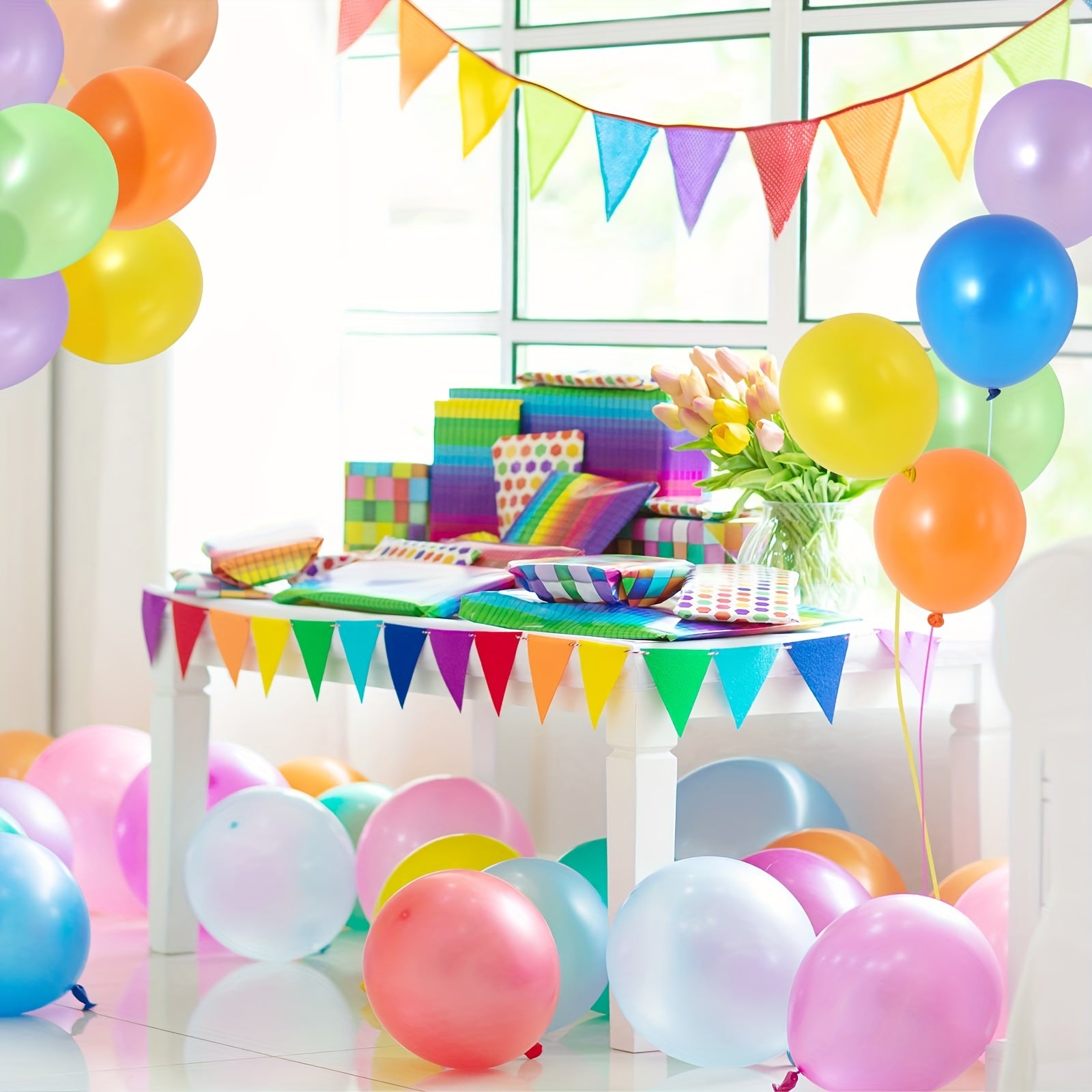 240pcs Assorted 30-48 cm Rainbow Latex Balloons for Party Decoration