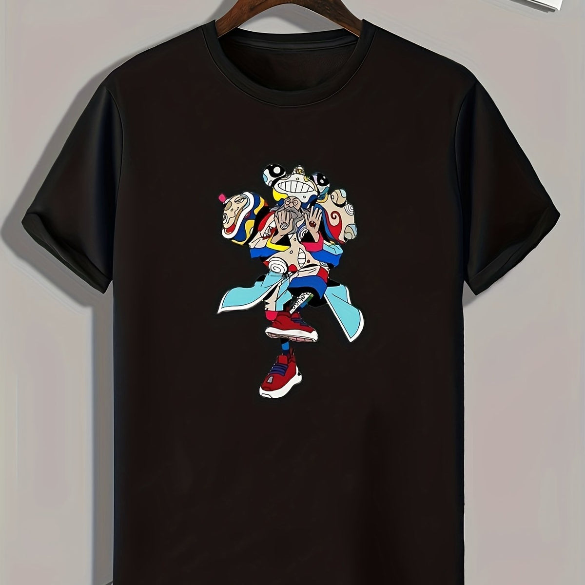 Cartoon Print Men's Sports Tshirt Graphic Tee Summer Outdoor Fitness Clothes