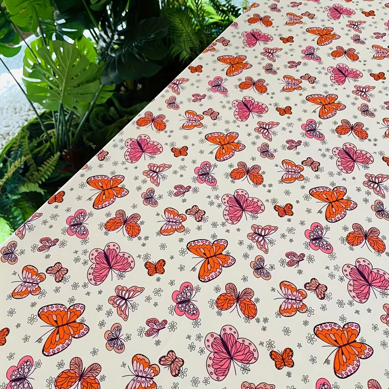 1 Yard Red Flower Pattern Fabric DIY Clothing Pants Dress
