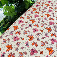 1 Yard Red Flower Pattern Fabric DIY Clothing Pants Dress