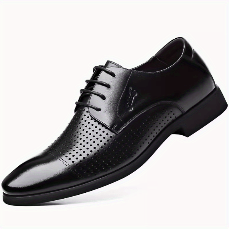 Men's Almond Toe Derby Shoes Lace up Front Dress Shoes