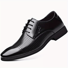 Men's Almond Toe Derby Shoes Lace up Front Dress Shoes