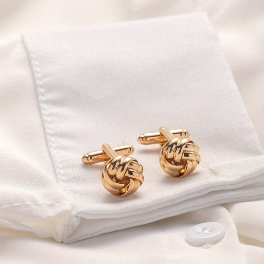 Fried Dough Twists Cufflinks Sleeve Nails Hollow Out Fashionable Men's Cufflinks