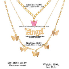 Letter & Butterfly Charm Necklace