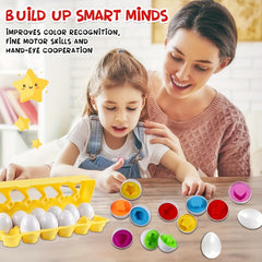 Educational Egg Matching Game and Shape Sorting Puzzle for Toddlers