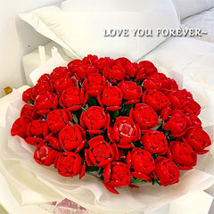 Building Block Flower Assembly Rose Gift DIY Eternal Flower