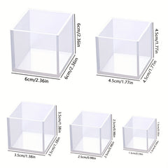 5pcs Resin Silicone Epoxy Pouring Mold DIY Cube for Casting Candle Soap