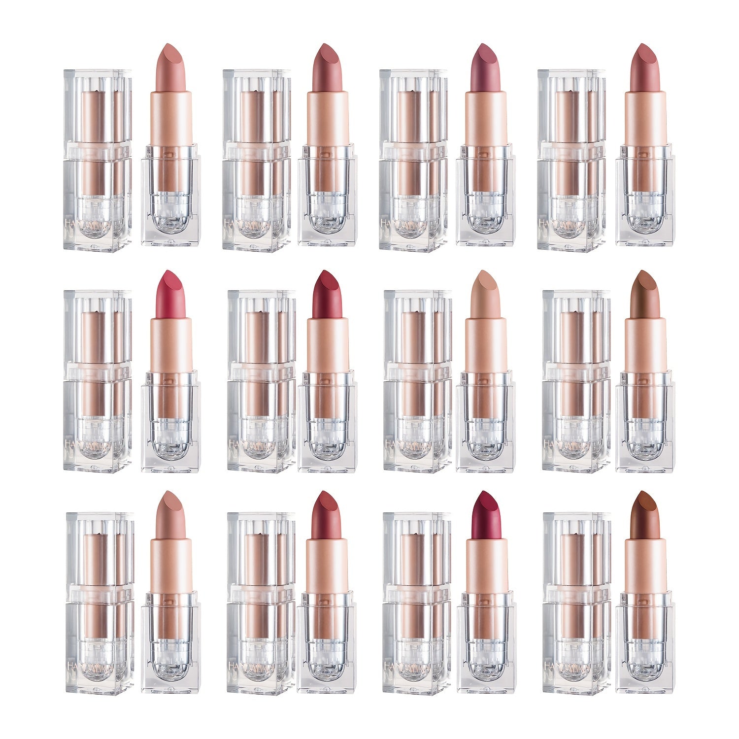 12 Colors Natural Matte Lipstick Long Lasting