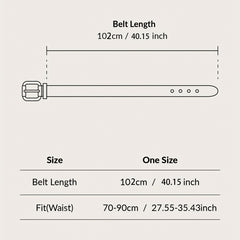 Beige PU Leather Belt with Metal Buckle for Women