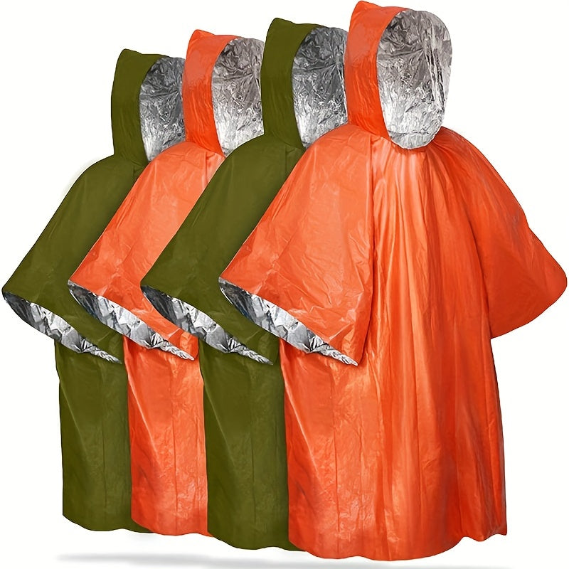 Emergency Rain Poncho with Hood and Thermal Blanket