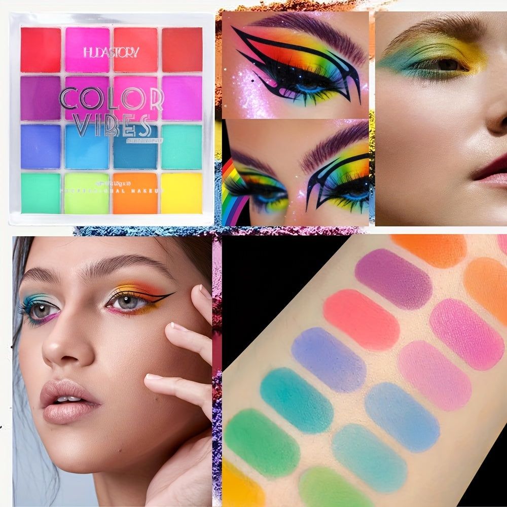 16 Color Eyeshadow Palette Shimmer Matte Finish Halloween Makeup