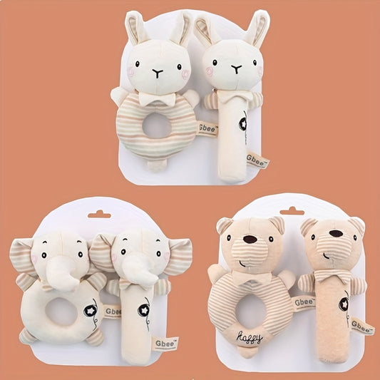 Organic Cotton Hand Rattle Stick Baby Soothing Rattle Toy