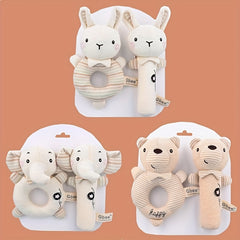 Organic Cotton Hand Rattle Stick Baby Soothing Rattle Toy