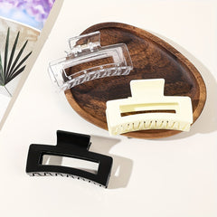 3pcs Rectangle Hair Claw Clip Non Slip Strong Hold Grip Hair Jaw Clip