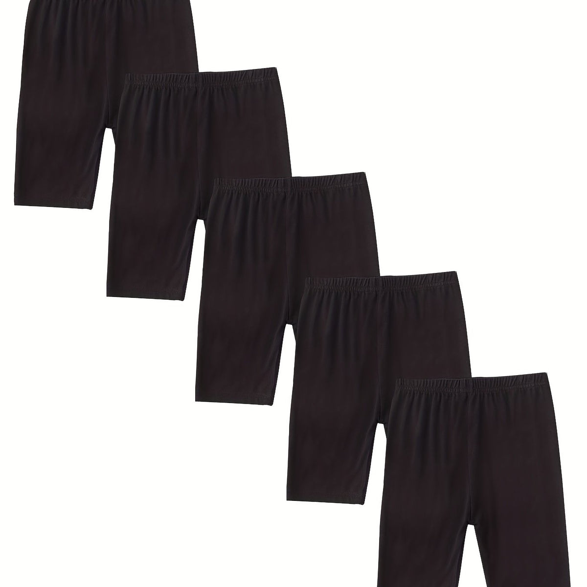5pcs Girls' Modal Basic Bike Shorts for Kids Stretch Slim Fit