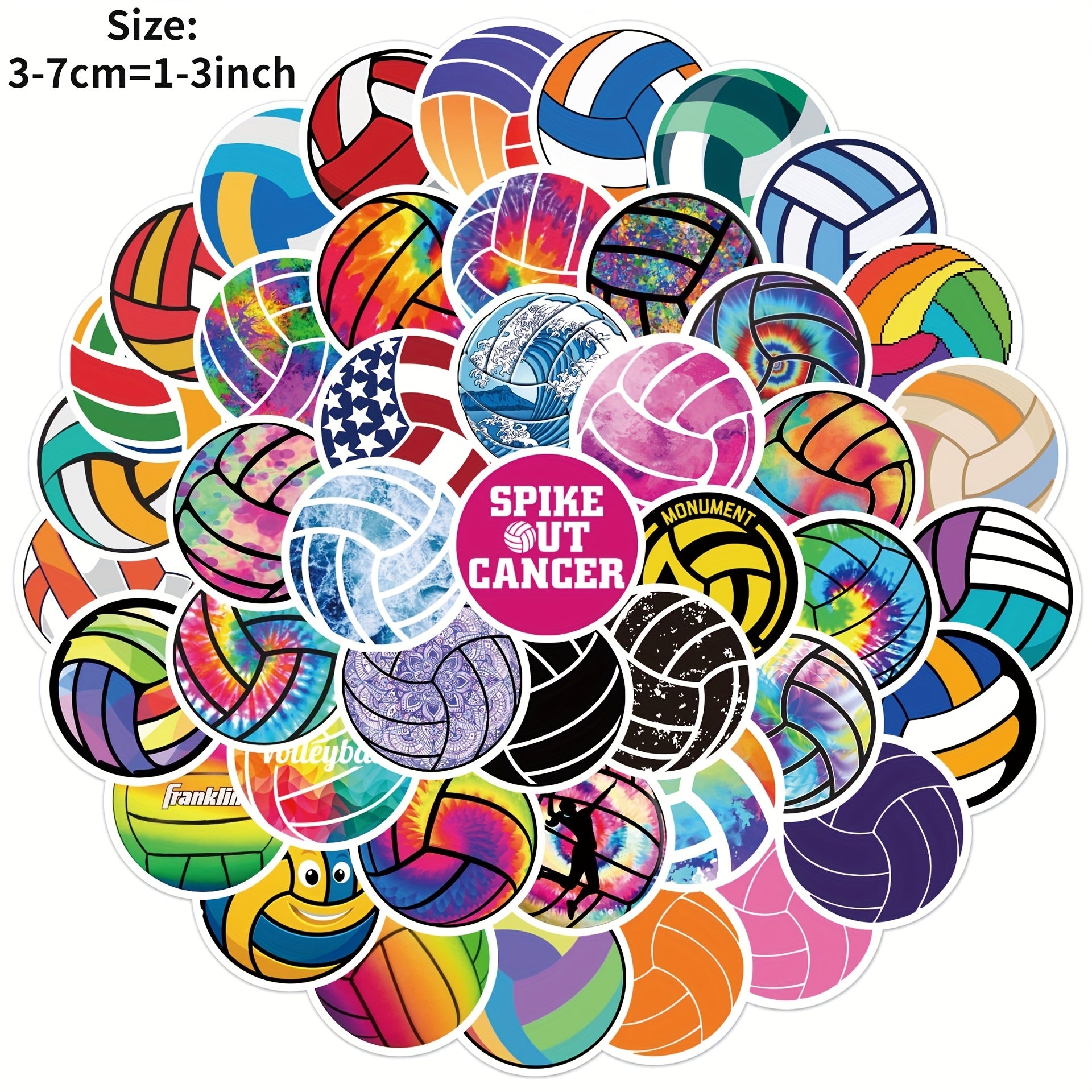 50pcs Volleyball Series Doodle Stickers Waterproof DIY Decorative Stickers