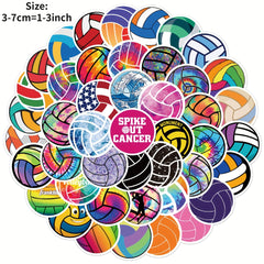 50pcs Volleyball Series Doodle Stickers Waterproof DIY Decorative Stickers