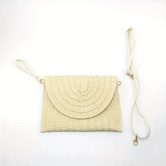 Straw Clutch Bag Boho Style Crossbody Handbag