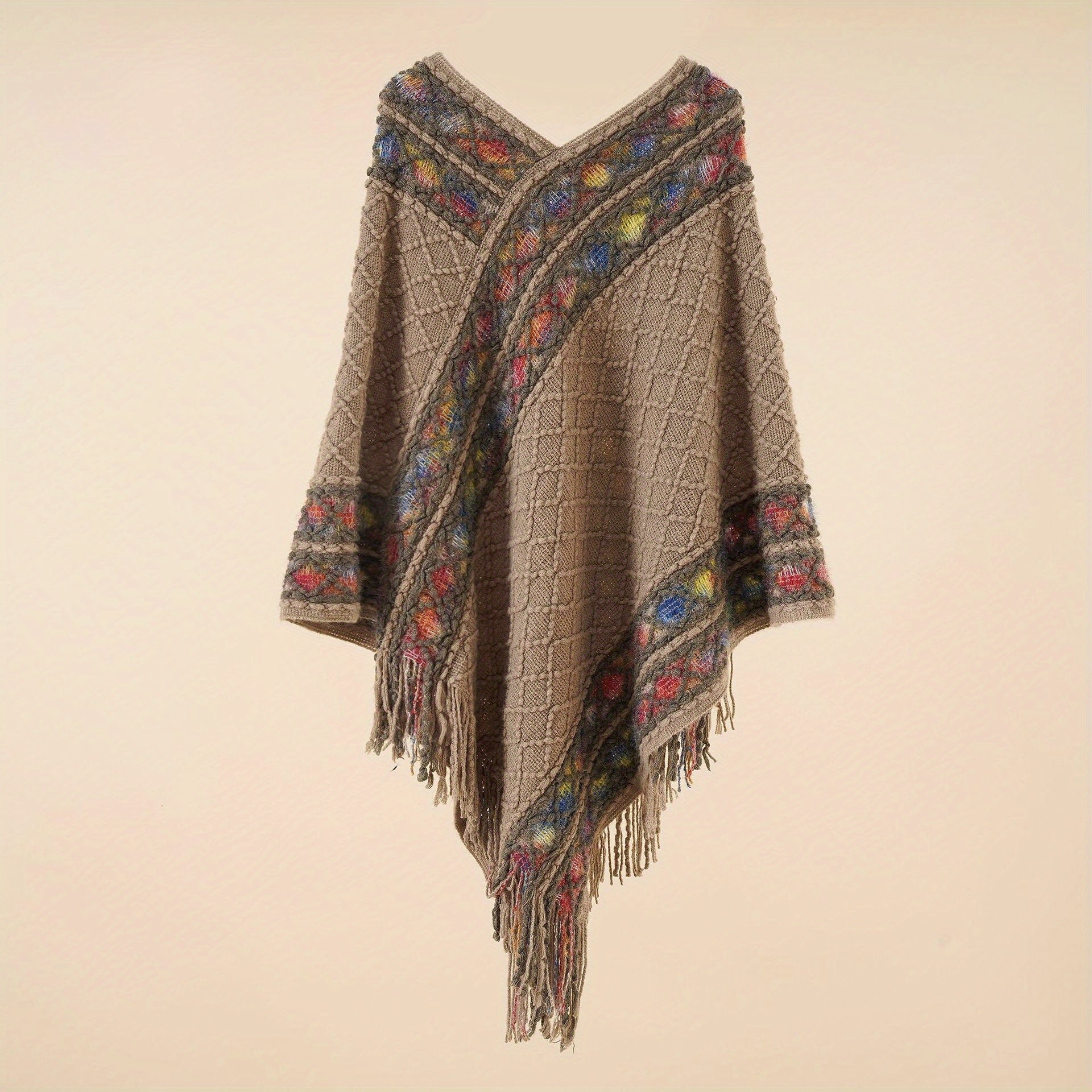 Bohemian Tassel Shawl Vintage Jacquard Warm Wrap Classic Cashmere