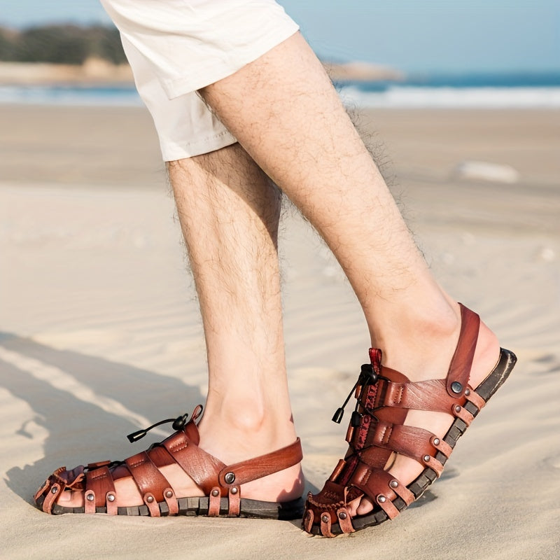 Men's Non-Slip Casual Sandals with Adjustable Shoelaces