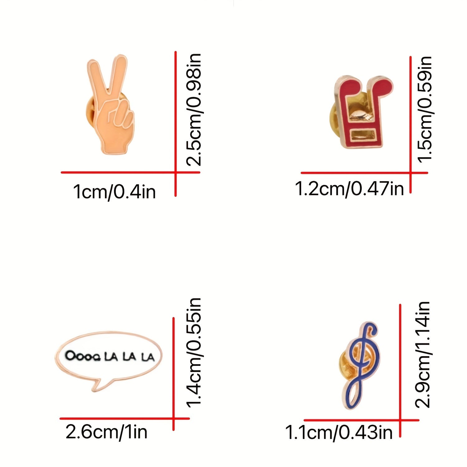 Music Series Brooches for Jeans Baguette Hat Pencil Shoes Makeup
