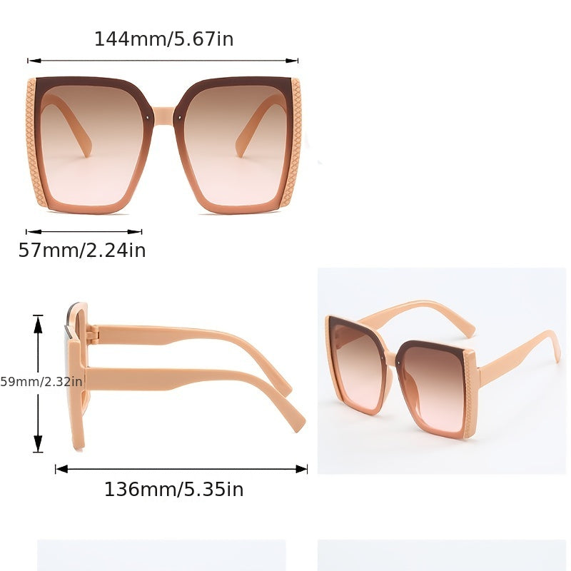 Large Square Sunglasses For Women Men Gradient UV400