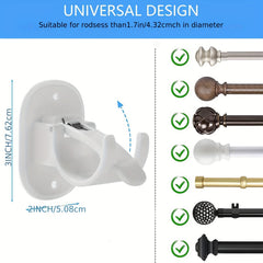 4pcs Telescopic Rod Hanger Curtain Rod Holder Hook Clamp