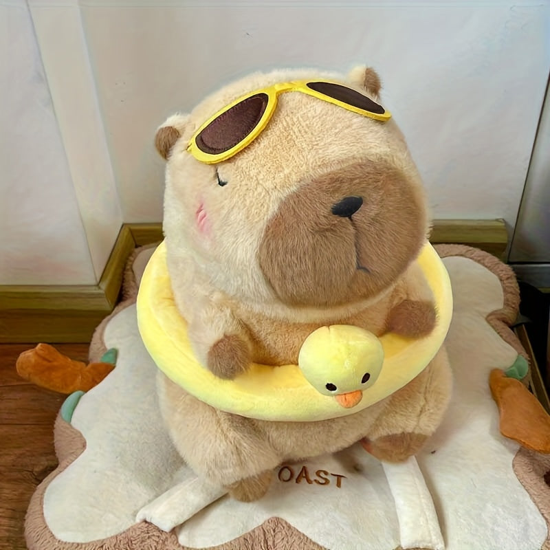 Capybara Doll in Swimming Ring Plush Toy