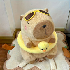 Capybara Doll in Swimming Ring Plush Toy