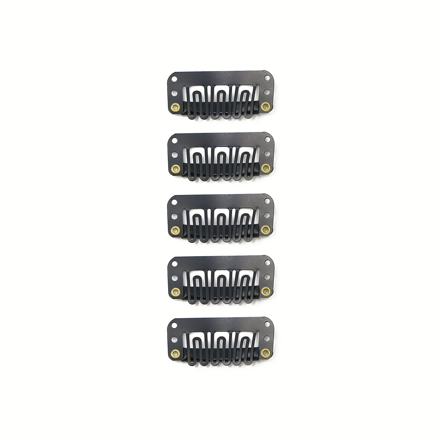 5 Pcs Metal Snap Comb Clips for Hair Extension DIY Wig Clips