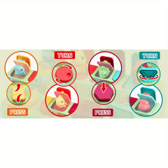 Interactive 3D Animal Puzzle Toy for Toddlers with Colorful Buttons