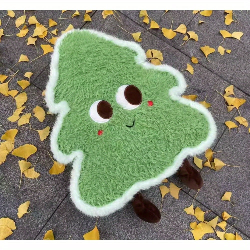 Christmas Tree Plush Doll Soft Toy Smiling Face Grass Green Xmas Decoration
