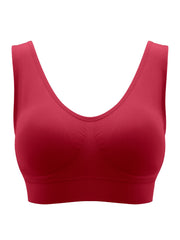  Seamless Solid Bra Women's High Stretch Push Up Bra