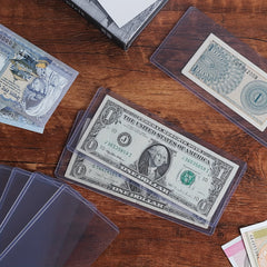 10pcs Currency PVC Coin Top Mount Sleeve Display Holder Clear