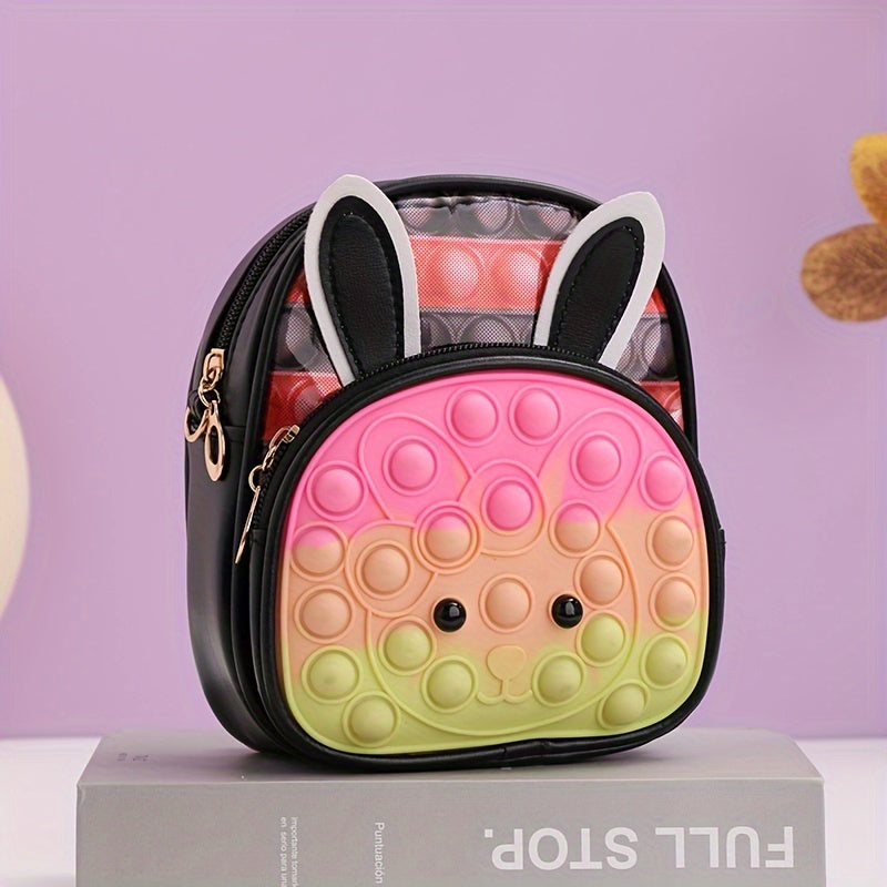 Kids Bunny Backpack Silicone Bubble Schoolbag