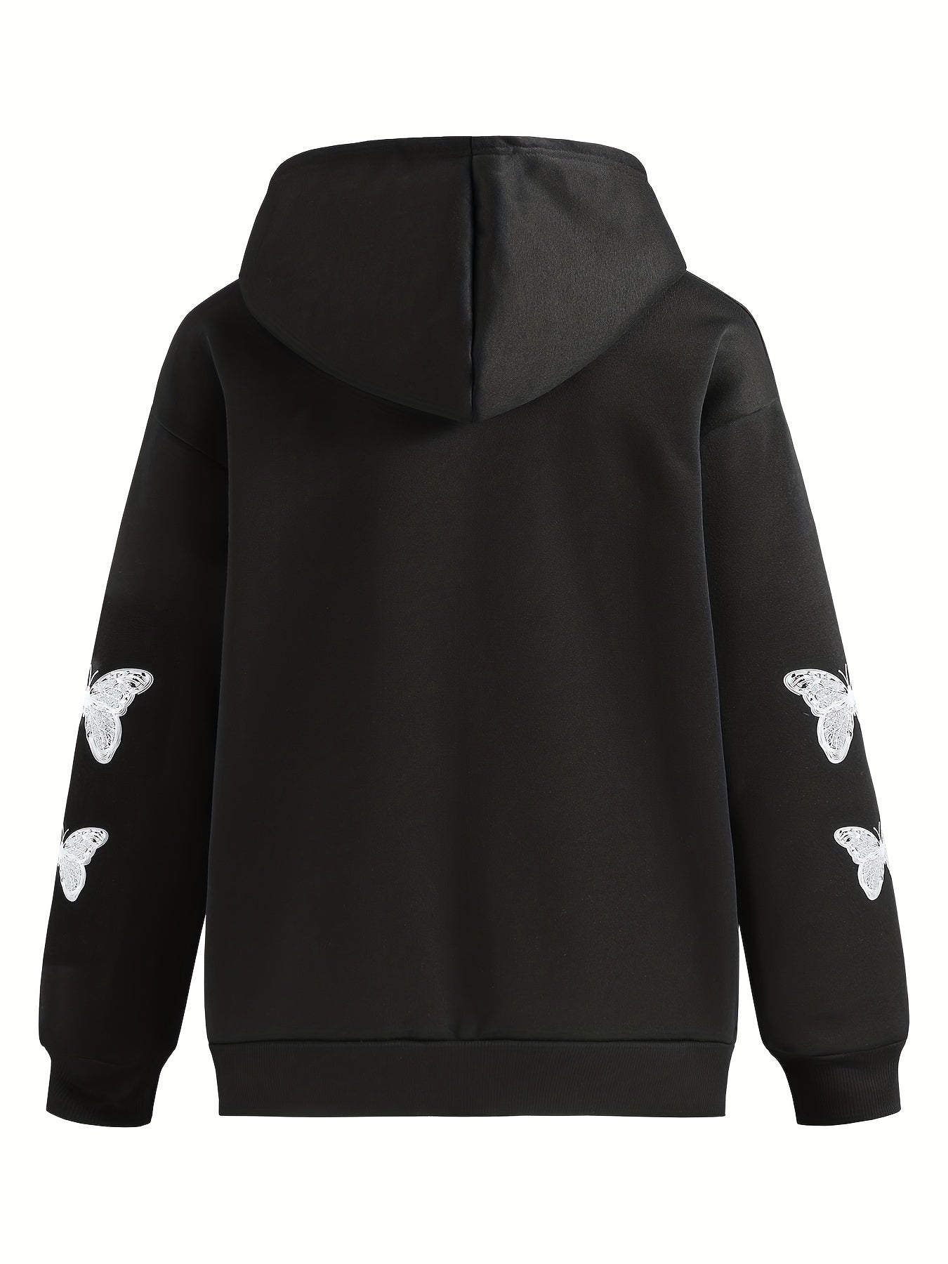 Butterfly Print Sweatshirt Y2K Zip Up Hoodie Casual Tops