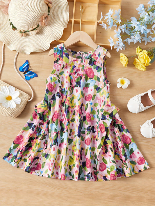 Toddler Girls Colorful Polka Dot Ruffle Princess Dress
