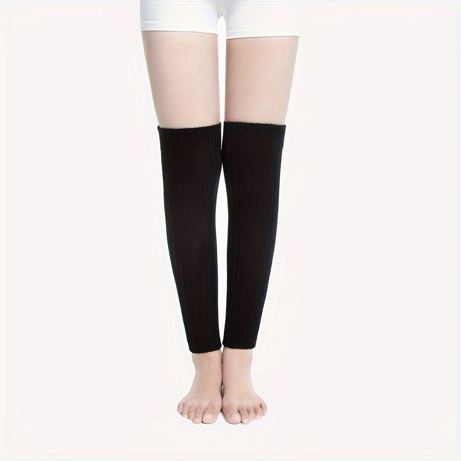 Soft Solid Leg Warmers All match Socks Women's Stockings
